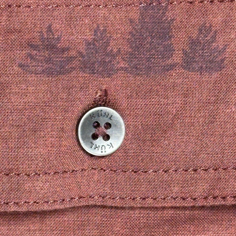 KUHL Thrive Rust Tree 7462 Button Short Sleeve Shirt Hiking Lightweight‎ Medium - Picture 4 of 13